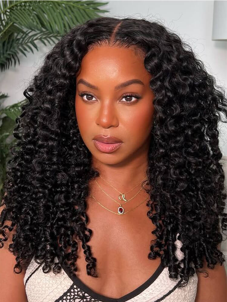 Burmese Curly Glueless Half Wig Ready To Go Voluminous Easy Wear